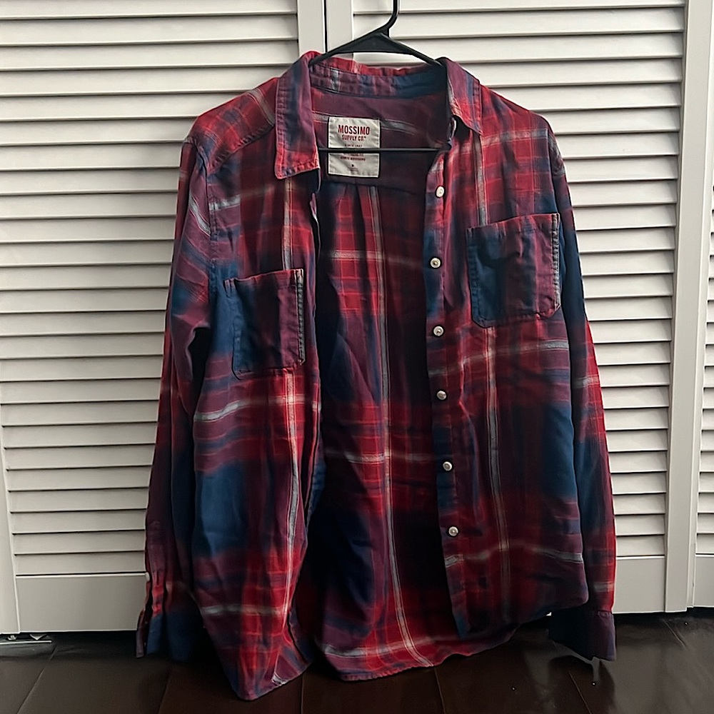 Red blue mossimo plaid flannel medium